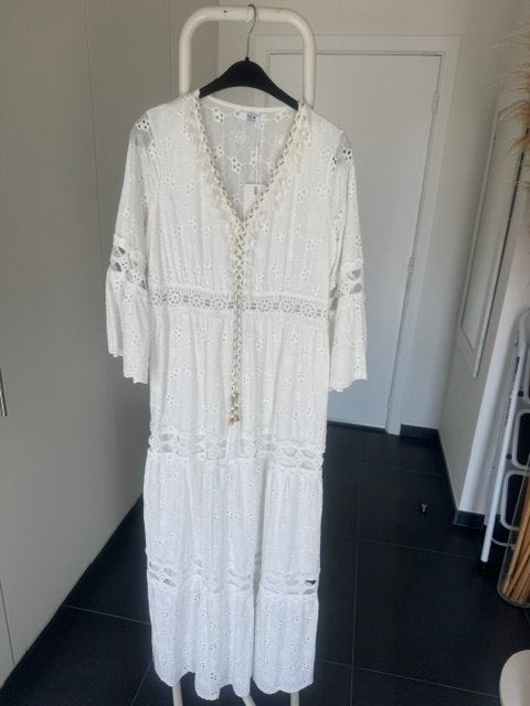 splinternieuw lang wit ibiza kleed met kaartje aan M, Maat 38/40 (M), Wit, Nieuw, Ophalen of Verzenden