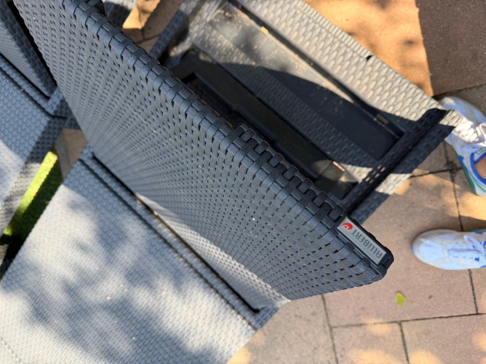 2 stuks Allibert ligbedden (donkergrijs), Tuin en Terras, Ophalen, X, Wicker, Verstelbaar