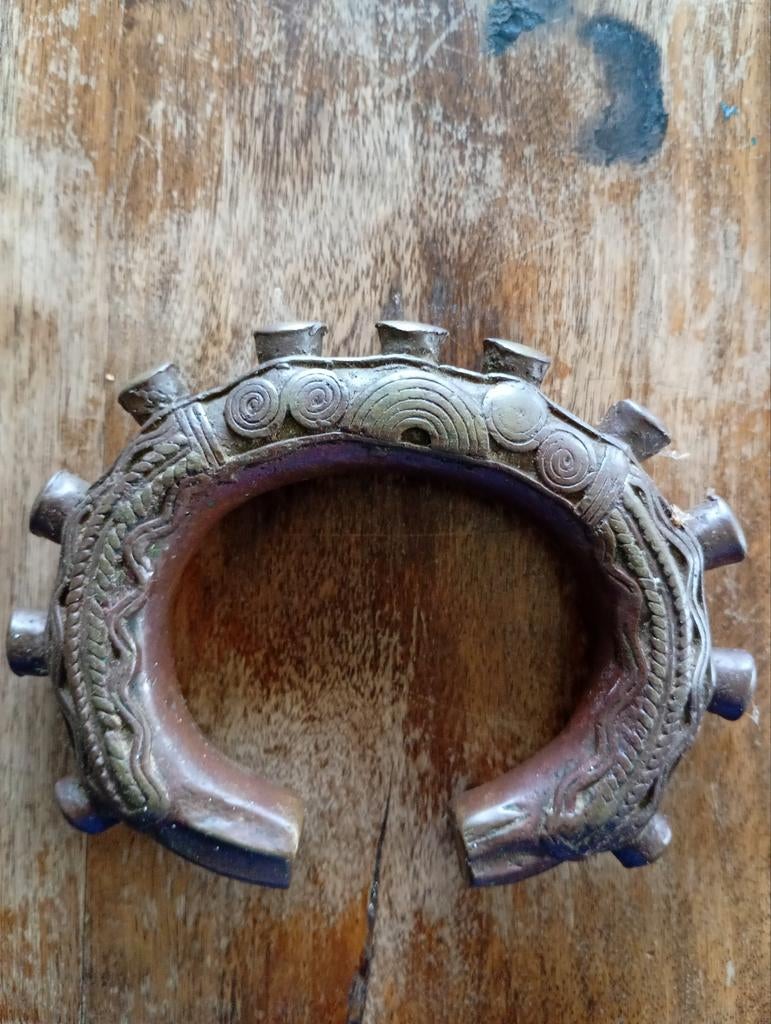 Vintage Afrikaanse bronzen manchetarmband, Ophalen of Verzenden