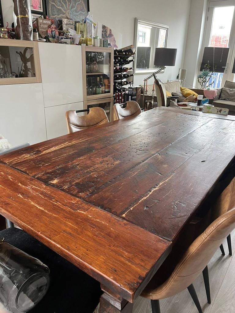 Koloniaal eettafel, Ophalen, 200 cm of meer, 50 tot 100 cm, Zo goed als nieuw