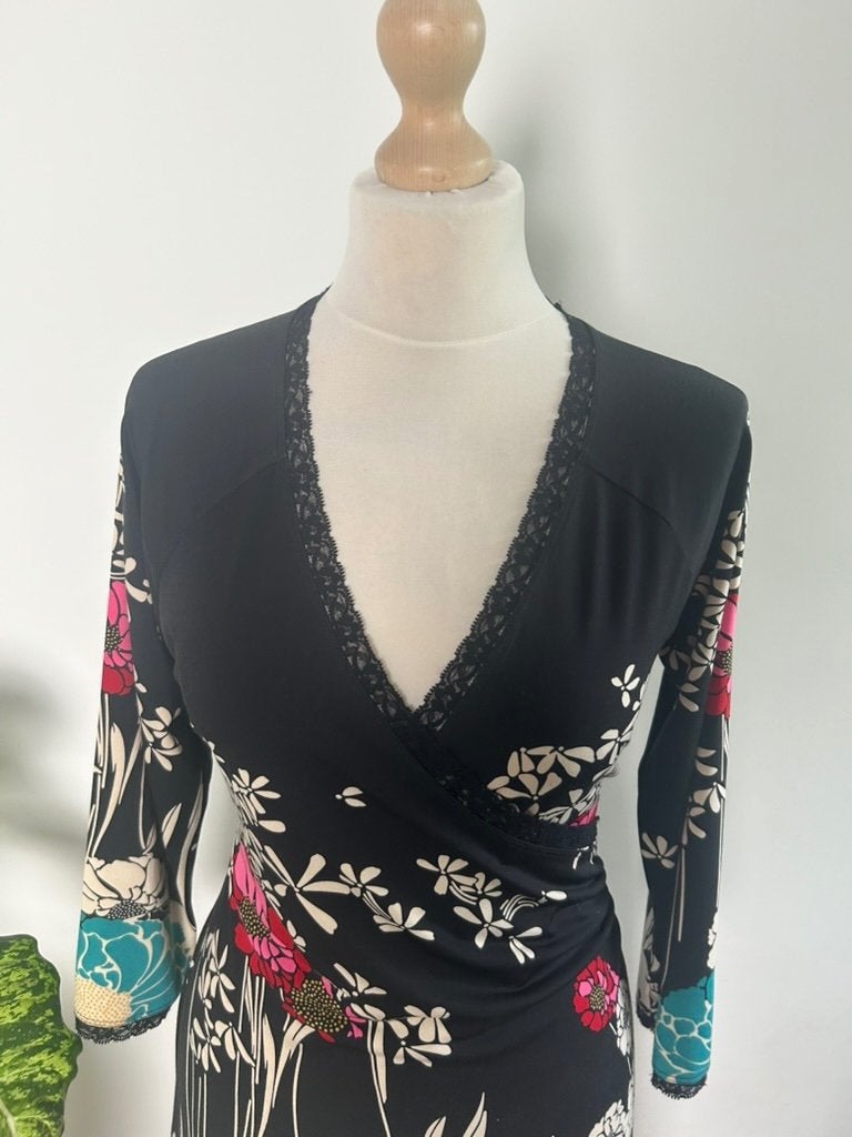 King Louie maat L bloemen crossdress 3558, Zwart, Maat 42/44 (L), Ophalen of Verzenden, Zo goed als nieuw