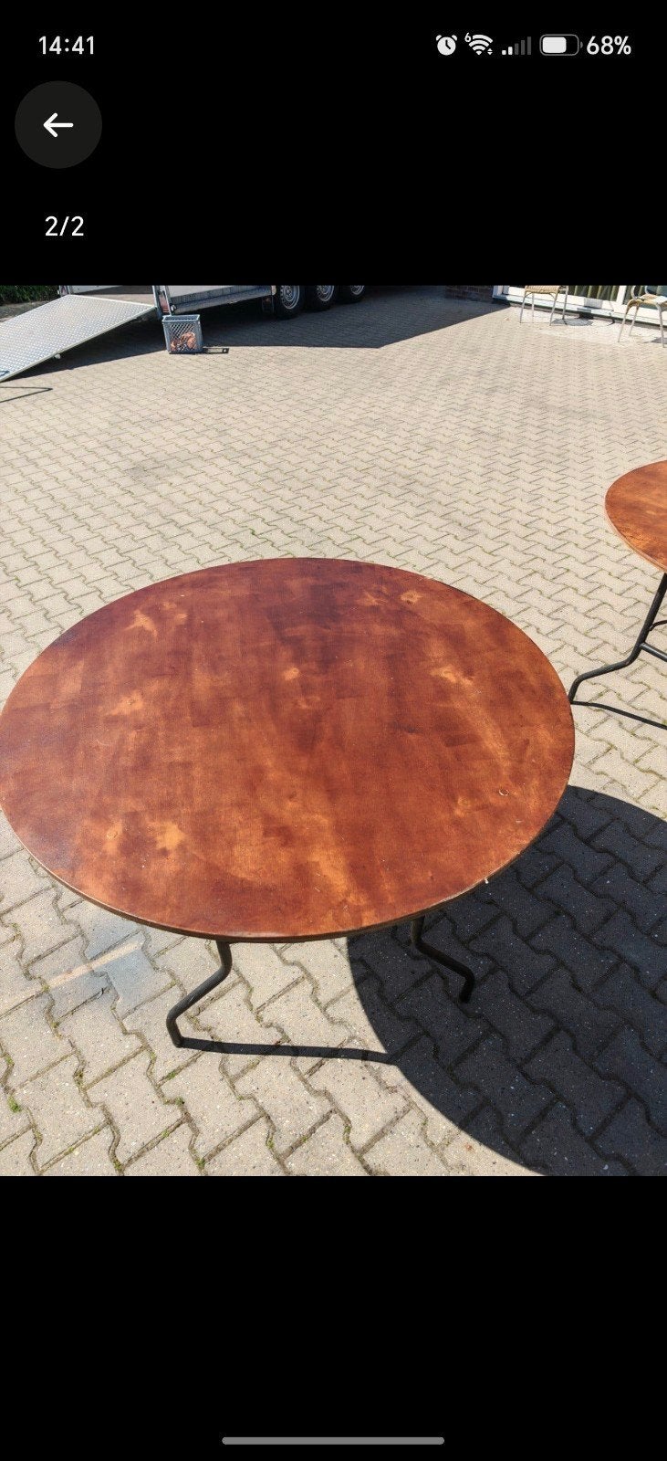 Ronde houten opklapbare tafel - 130 cm, Ophalen, Gebruikt, Rond, Overige houtsoorten