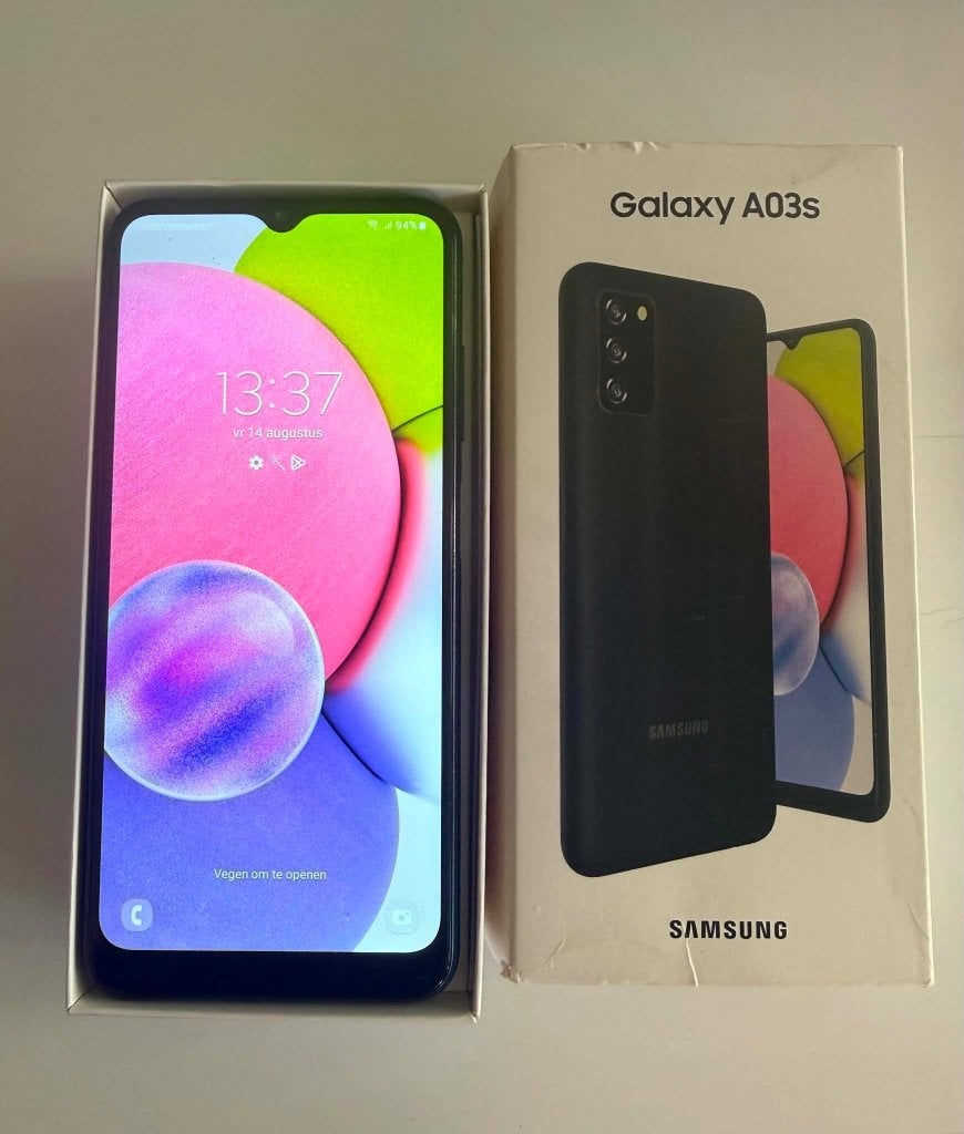 En ZGAN Samsung A03S met 32gb zwart Te koop te ruilen, Zwart, 32 GB, Ophalen of Verzenden, Zo goed als nieuw
