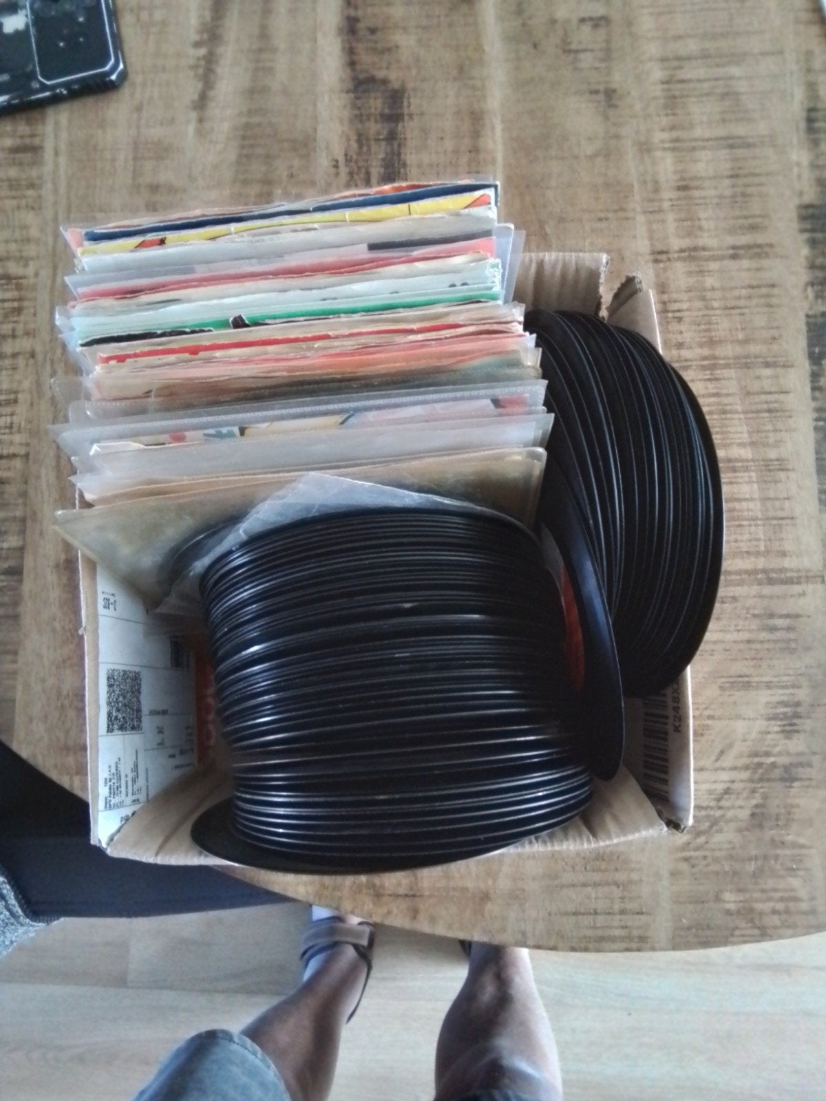 Doos met 150 Nederlandstalige singles (7 inch), Ophalen, Gebruikt, 7 inch, Fotohoes