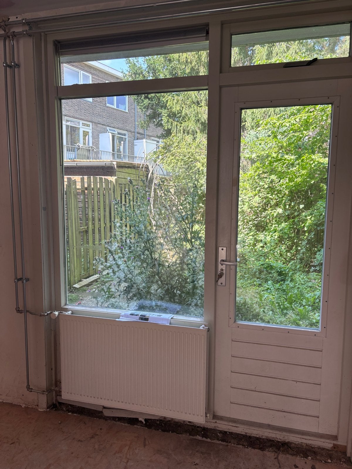 Buitendeur met Raamkozijn - Wit, Ophalen, Gebruikt, 80 tot 100 cm, Buitendeur