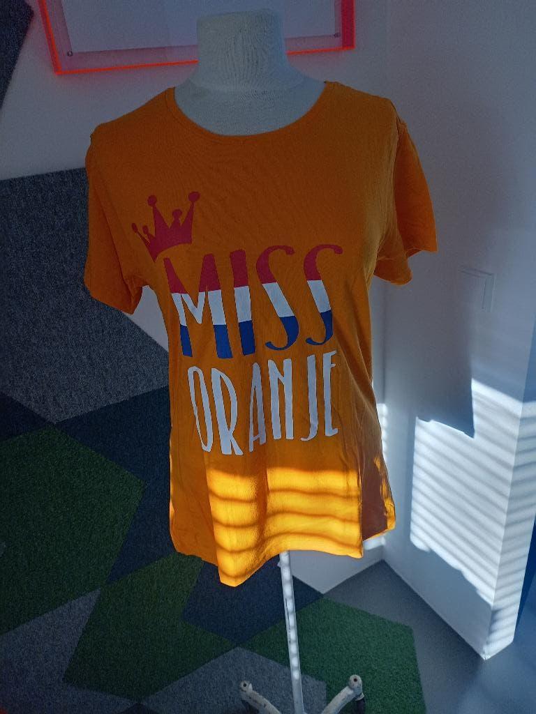 Koningsdag t-shirt Miss Oranje maat M, Ophalen of Verzenden, Zo goed als nieuw, Overige typen, Oranje of Koningsdag