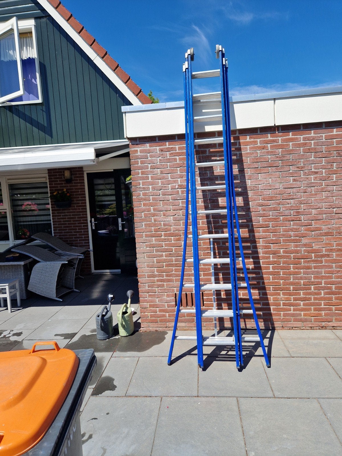 Mooie aluminium ladder, Ophalen, Zo goed als nieuw, Ladder, 4 meter of meer