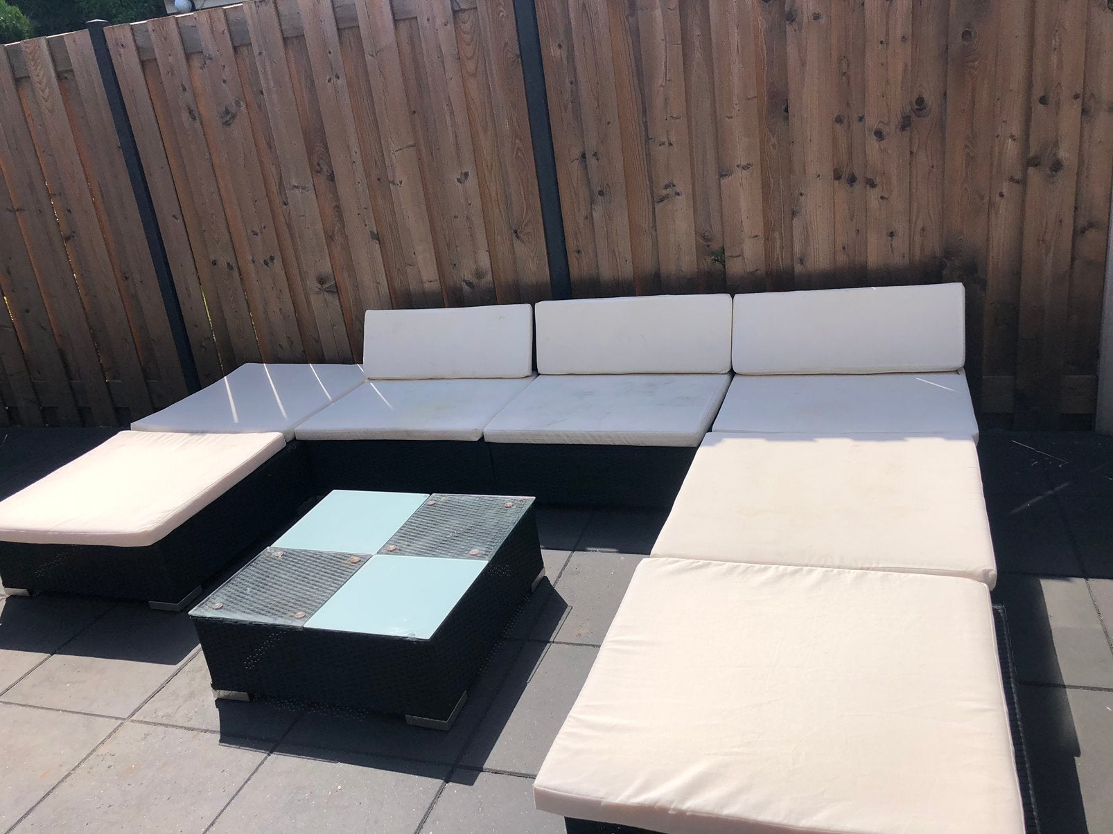 Loungeset, Tuin en Terras, Tuinsets en Loungesets, Ophalen, Gebruikt, 7 zitplaatsen, Loungeset