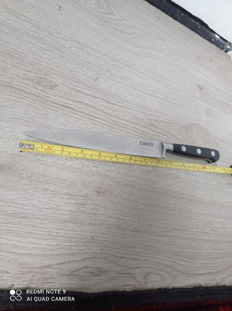 Sbatier France mes 32 cm, Ophalen of Verzenden, Rvs of Chroom