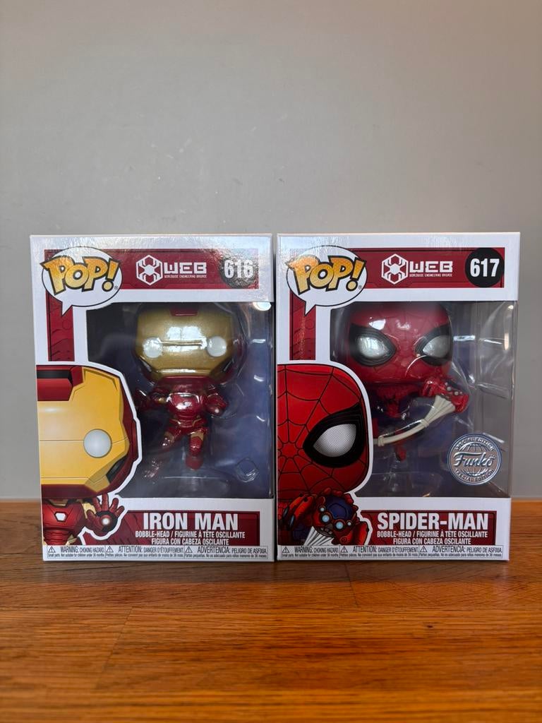 Funko pop marvel set iron man en spiderman special edition., Ophalen of Verzenden, Nieuw