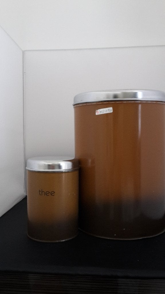 Brabantia maxi voorraadbus en theebus uit Brown Shadow serie, Verzamelen, Ophalen of Verzenden, Huis en Inrichting