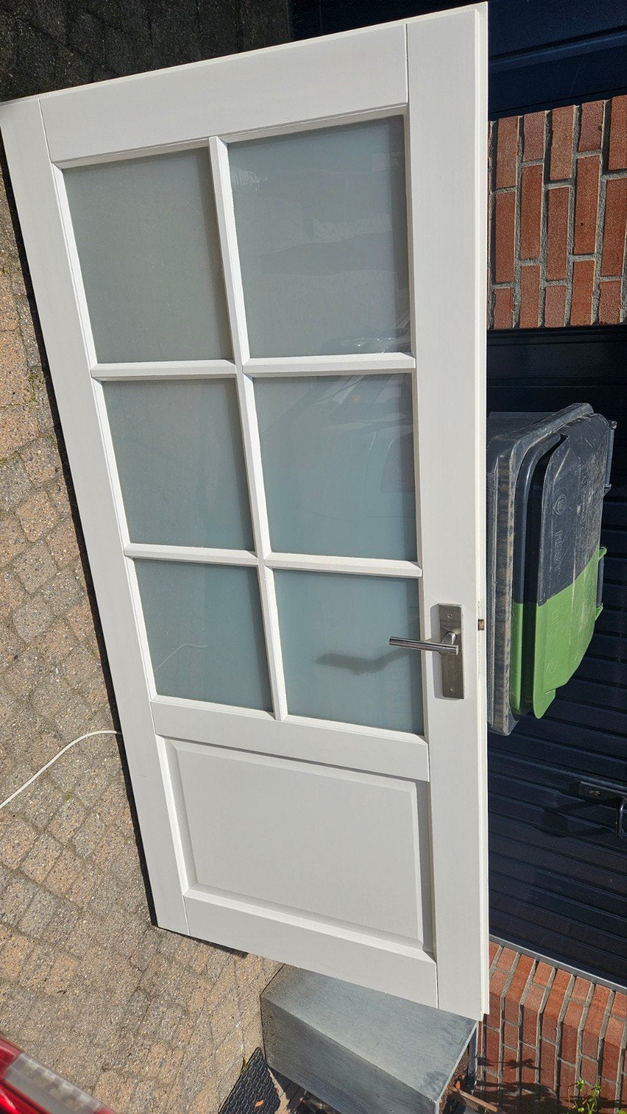 GRATIS opdekdeur met glas en deurklink (93x210.5cm), Ophalen