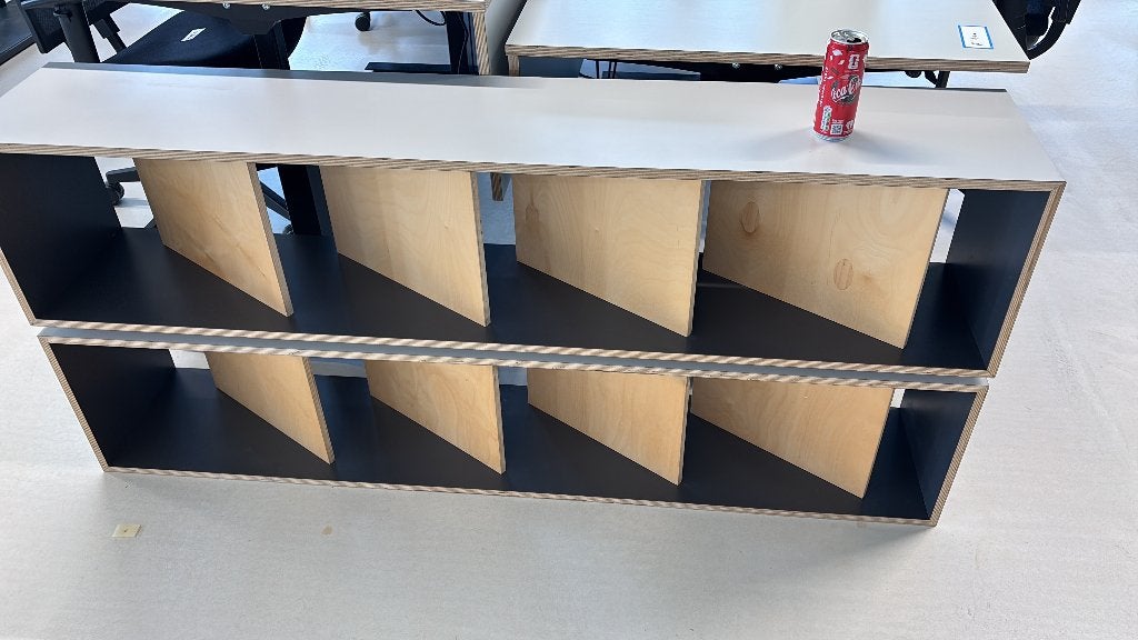 6x Design Boekenkast / LP-Kast met Diagonale Dividers, Ophalen, Met plank(en), 50 tot 100 cm, Zo goed als nieuw