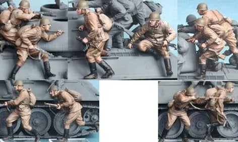 Resin Soviet tank riders (1:35, 10 figuren, WWII), Ophalen of Verzenden, Zo goed als nieuw, 1:35 tot 1:50, Figuur of Figuren