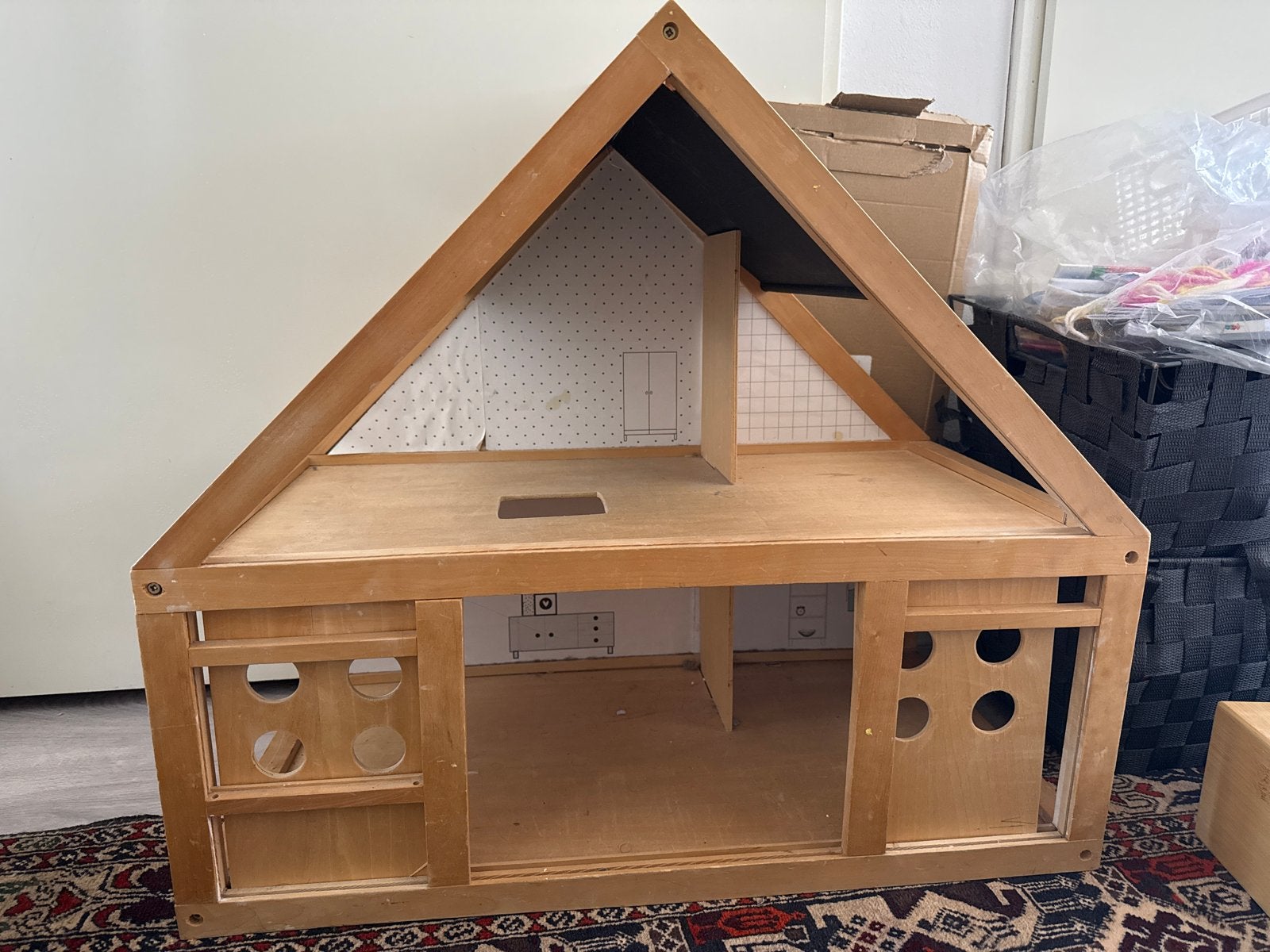 Houten Poppenhuis - IKEA Flisat Stijl, Kinderen en Baby's, Speelgoed | Poppenhuizen, Ophalen of Verzenden, Gebruikt, Poppenhuis