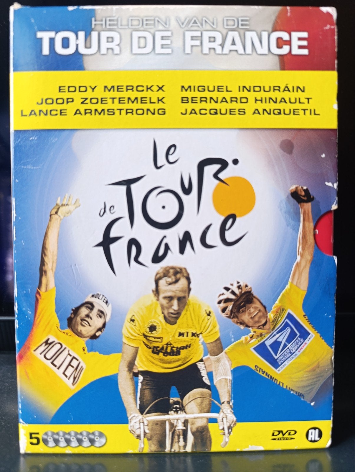 DVD Helden van de Tour de France - 5 DVD Boxset, Gebruikt, Alle leeftijden, Wielrennen, Documentaire