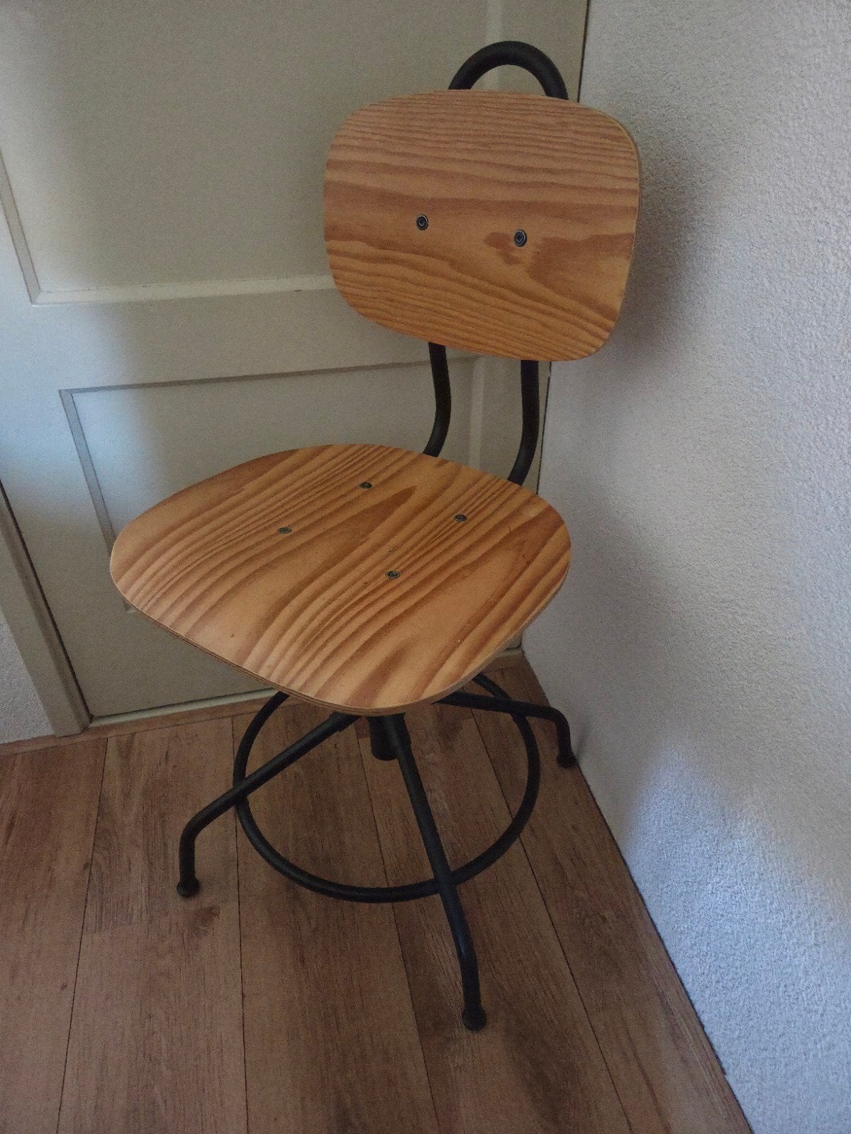 Vintage industriële kruk/stoel - Hout en Metaal, Ophalen, Gebruikt, Overige kleuren, Industrieel, Vintage