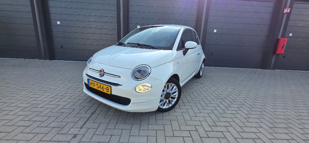 Fiat 500 Twinair Turbo Popstar AUT Bluetooth Airco APK 2027!, Stof, Wit, Bedrijf, 915 kg