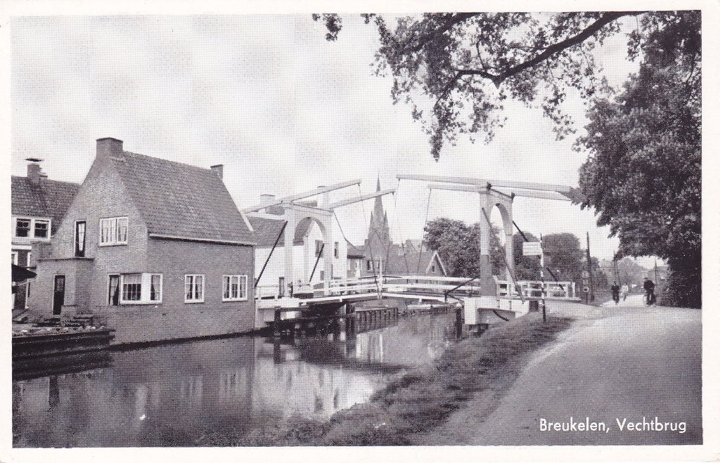 Breukelen. Ansichtkaart Breukelen, Vechtbrug.  **, Ophalen of Verzenden, 1940 tot 1960, Ongelopen, Utrecht