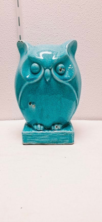 Turquoise Uil Decoratie - Keramiek, Ophalen, Zo goed als nieuw, Dier