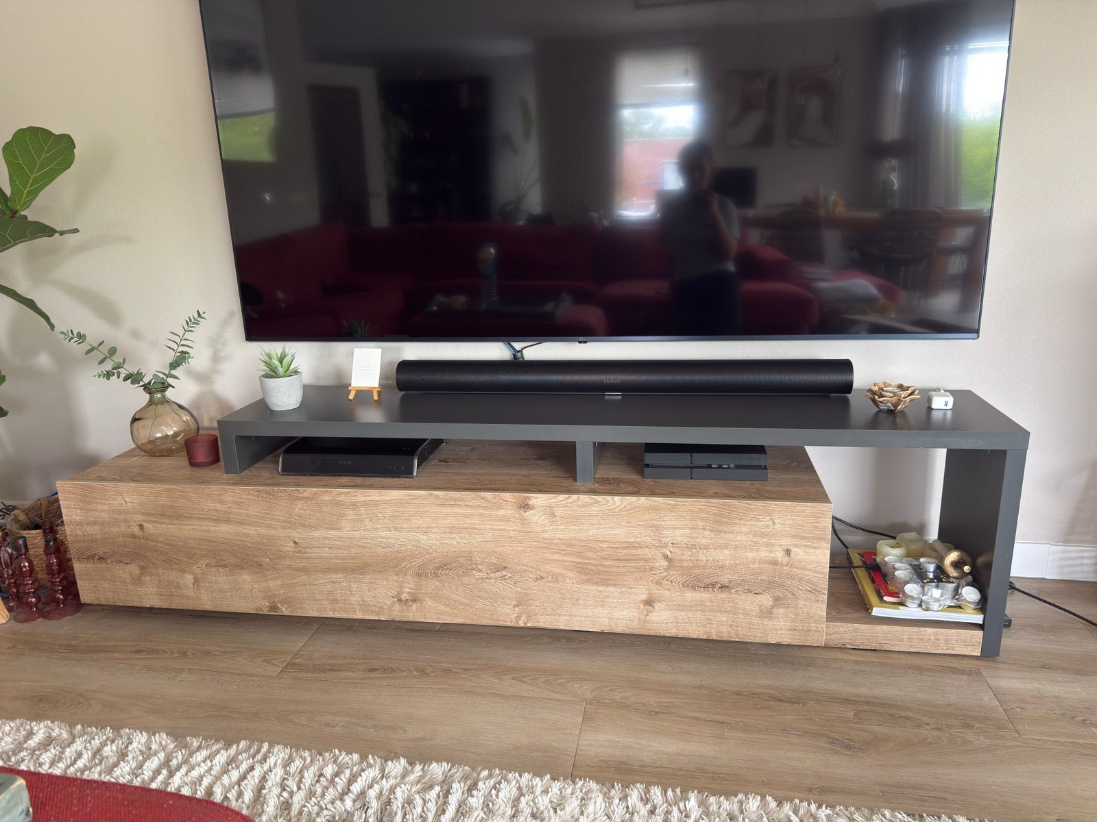 Tv meubel, Huis en Inrichting, Kasten | Televisiemeubels, Ophalen, Gebruikt, 200 cm of meer, Minder dan 100 cm