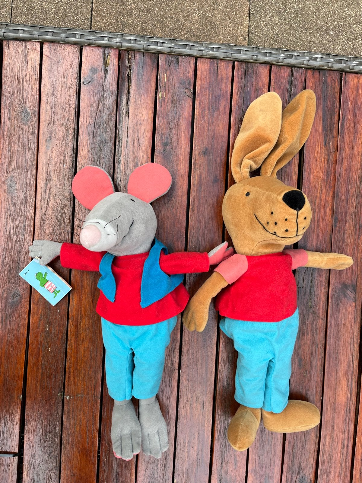 Haas en Rat- 40 cm hoog, Kinderen en Baby's, Speelgoed | Knuffels en Pluche, Muis, Overige karakters, Grijs, Ophalen of Verzenden