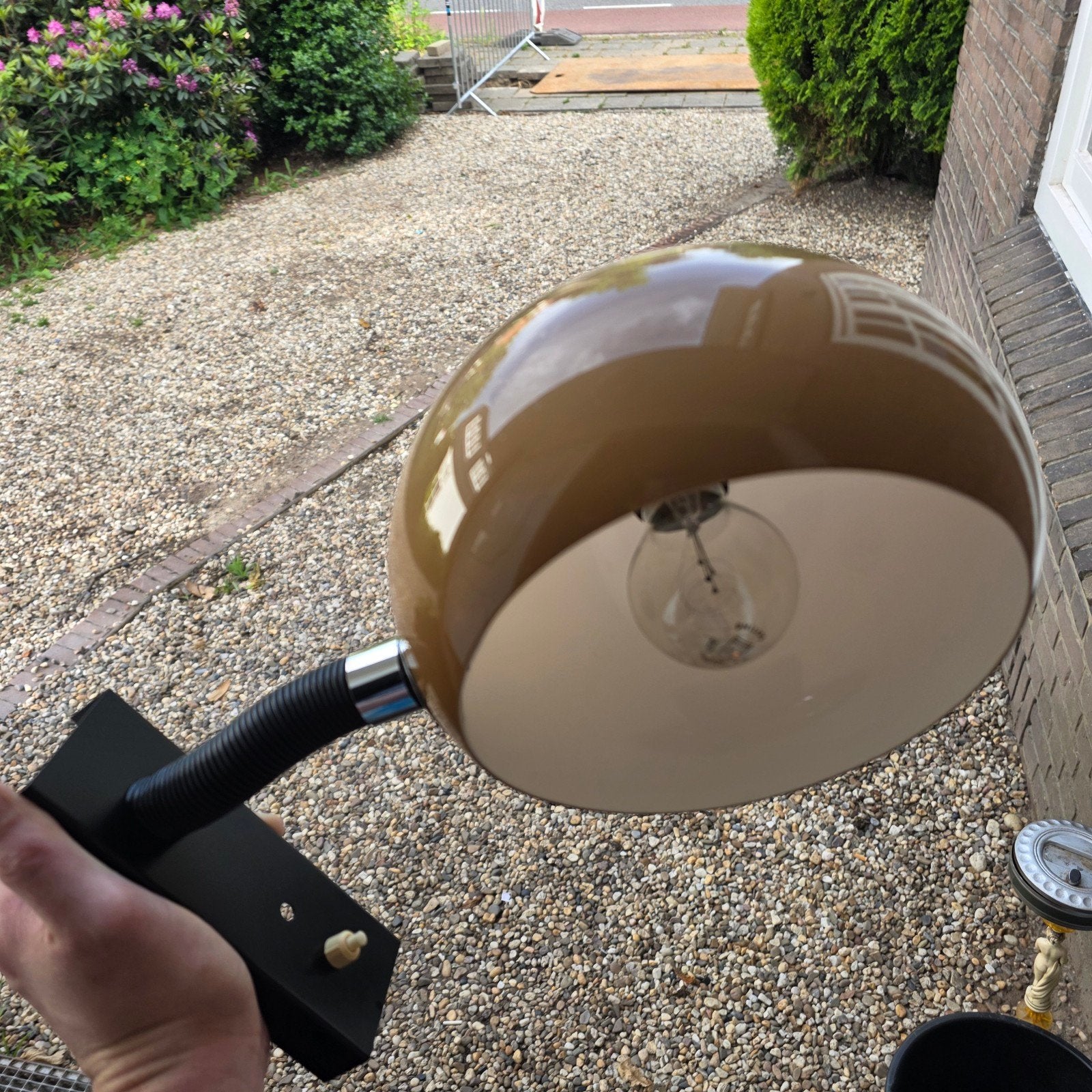 Vintage Dijkstra wandlamp, Mushroom plexiglas, Jaren 70, Bruin, Ophalen of Verzenden, Zo goed als nieuw, Overige merken