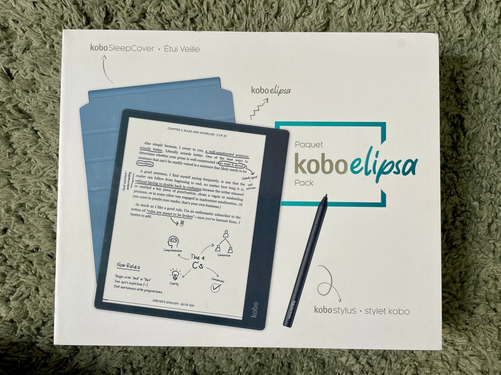 Like New- Kobo Elipsa Pack e-reader met stylus en SleepCover, Computers en Software, Touchscreen, Ophalen of Verzenden, Zo goed als nieuw