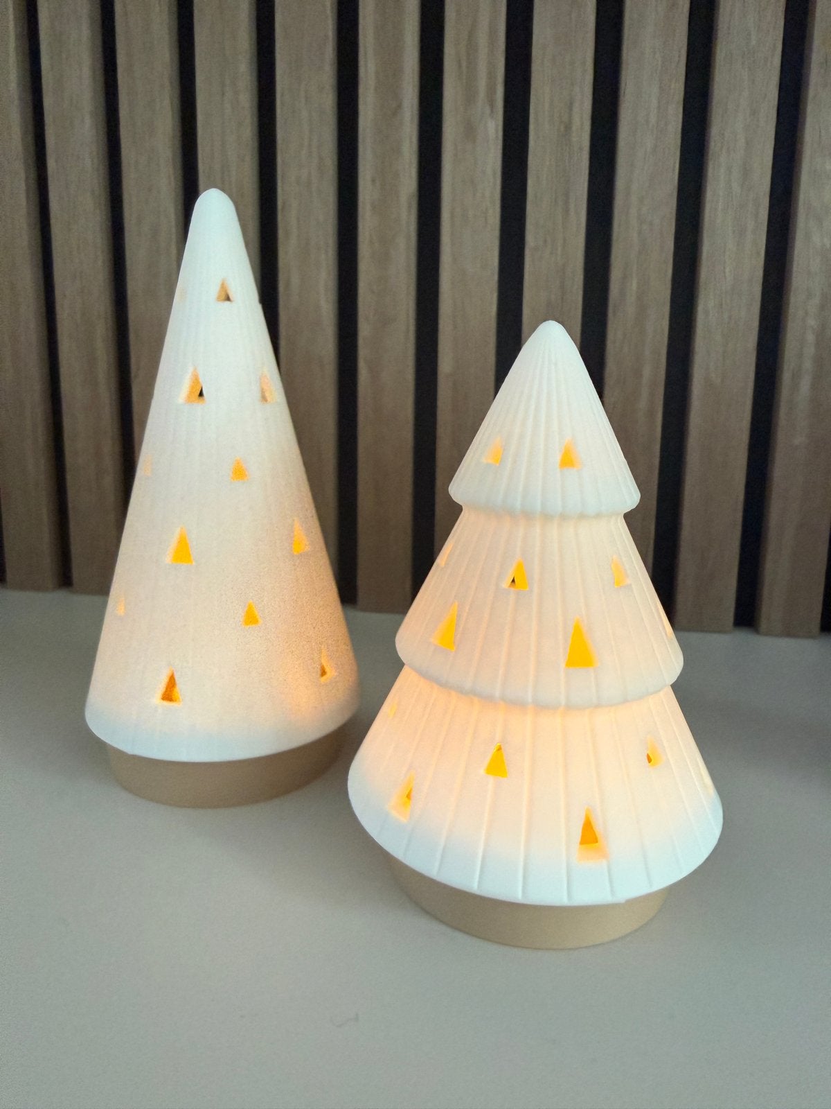 Set van 2 Kerstbomen met LED-verlichting - 15 en 19 cm, Ophalen of Verzenden, Nieuw