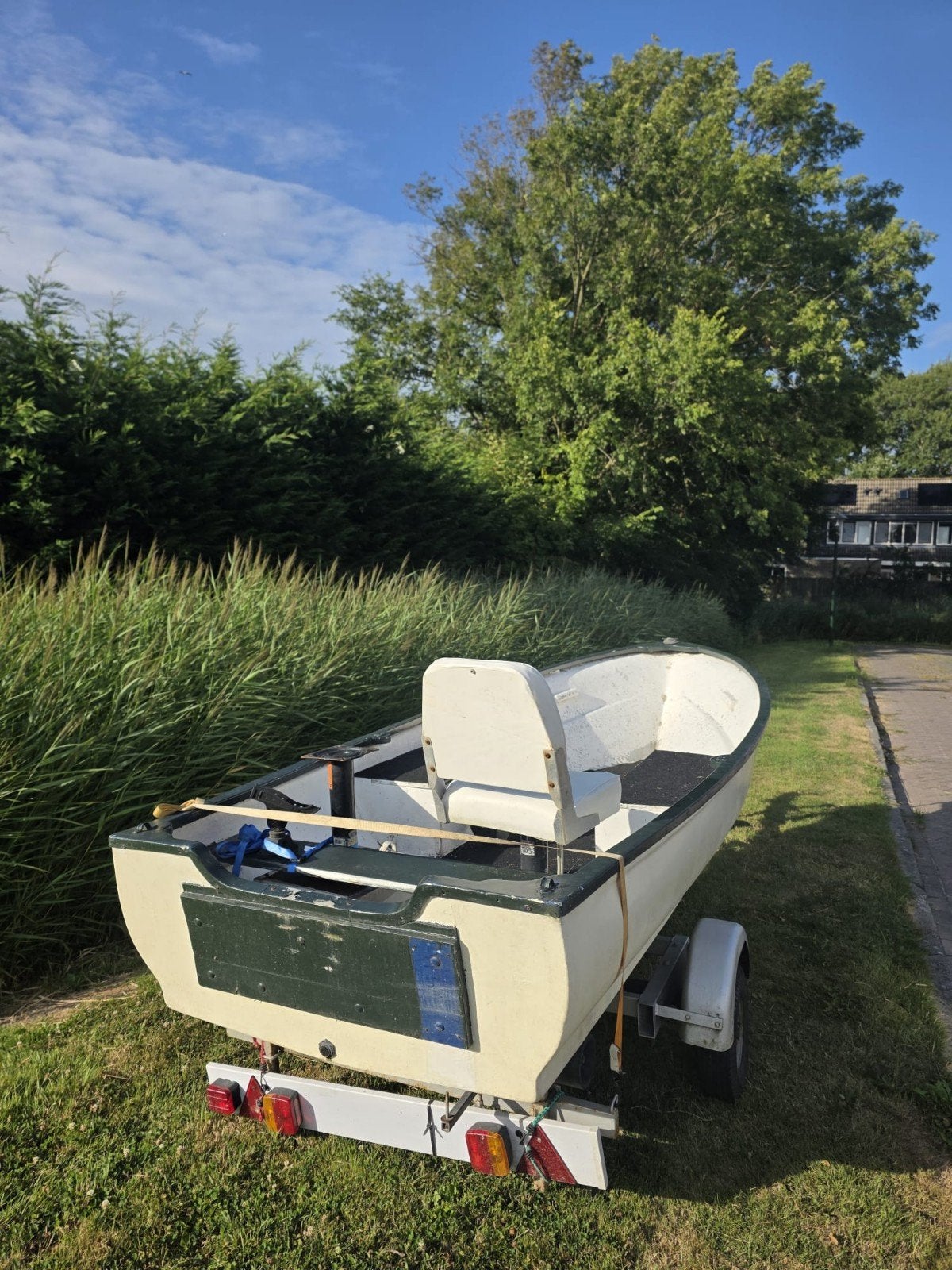 visbootje met trailer & motor, Watersport en Boten, Ophalen, Gebruikt