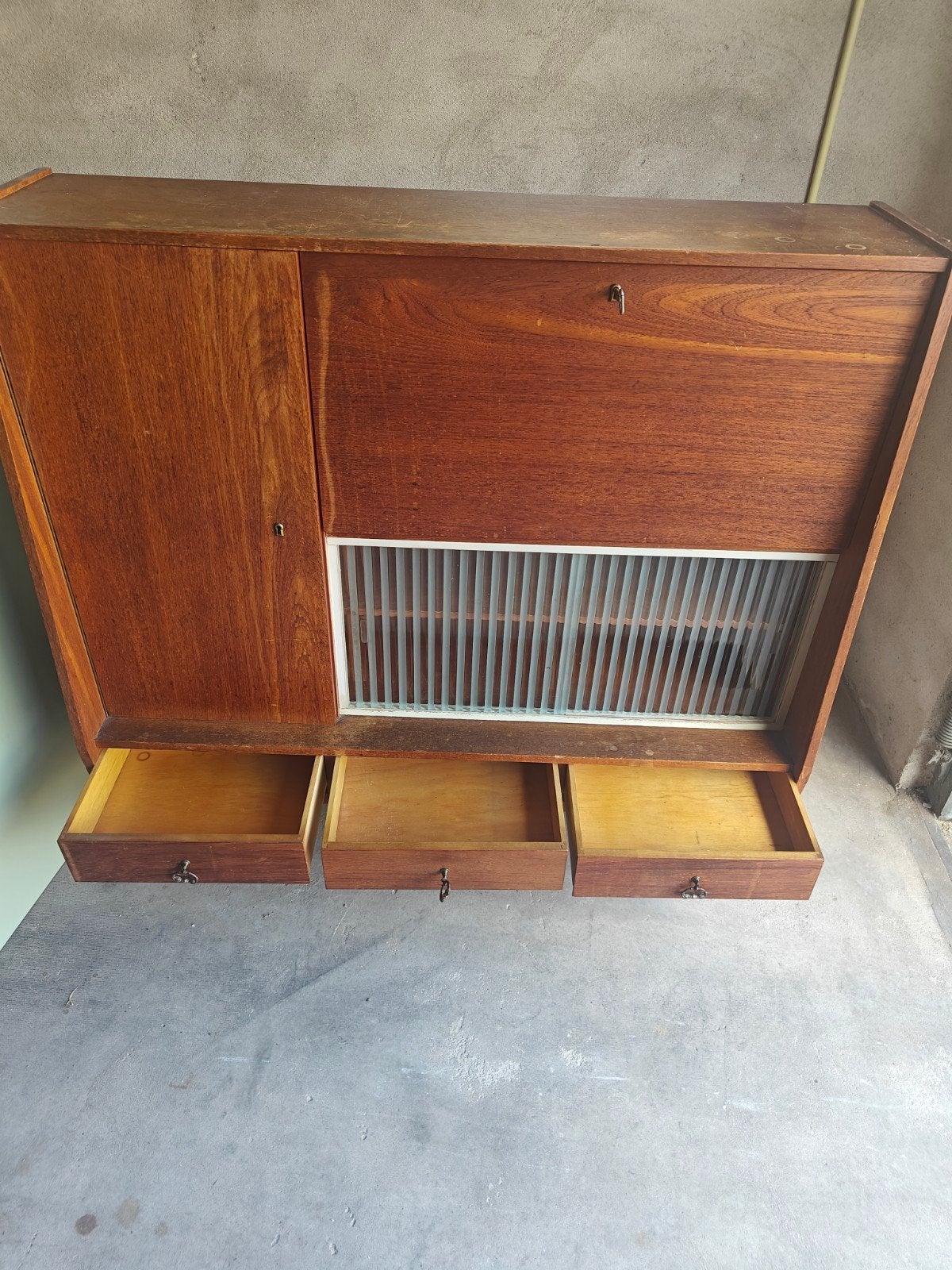 Mooie vintage mid-century highboard kast, Antiek en Kunst, Ophalen