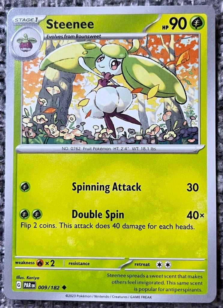 Pokémonkaart van Steenee (762) • Paradox Rift (009/182), Verzenden, Nieuw, Losse kaart