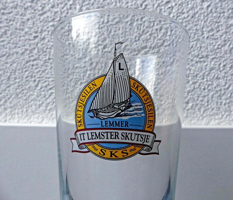 Grolsch bierglas SKS Skûtsjesilen Lemmer It Lemster skûtsje, Ophalen of Verzenden, Zo goed als nieuw, Glas of Glazen, Grolsch