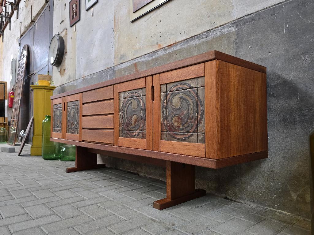 Mid Century Deens Design Lowboard Teak | Vintage Dressoir, Huis en Inrichting, Kasten | Dressoirs, Gebruikt, Met deur(en), Ophalen of Verzenden