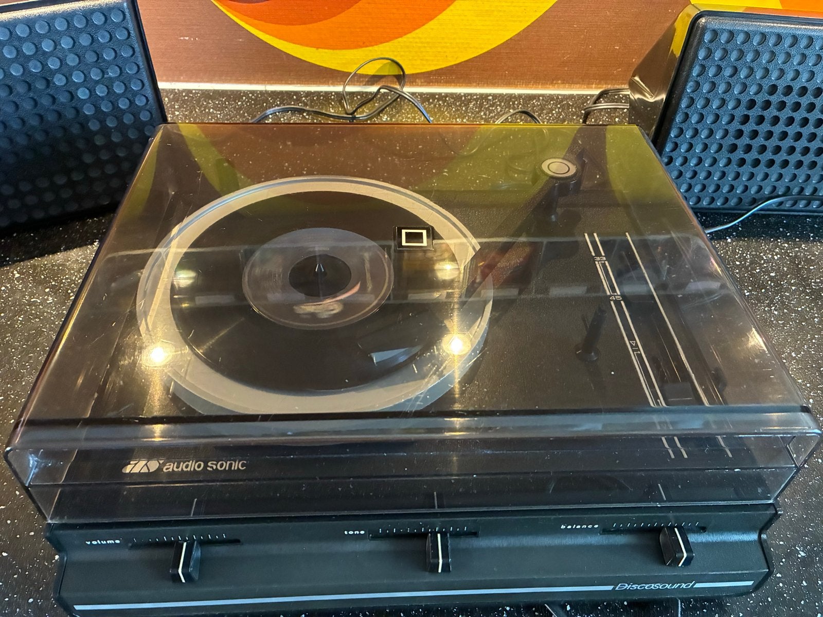 Audio Sonic Discosound Platenspeler met speakers, Audio, Tv en Foto, Platenspelers, Ophalen of Verzenden, Gebruikt, Platenspeler