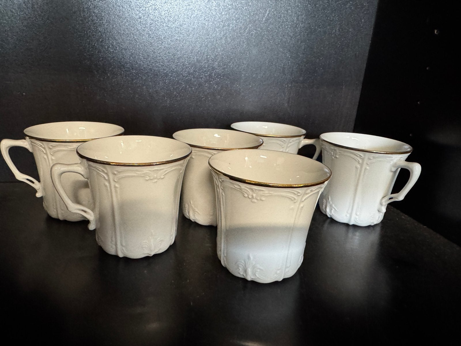 6 antieke Tirschenreuth Baronesse Gloriette Tall Cup 1838, Ophalen of Verzenden