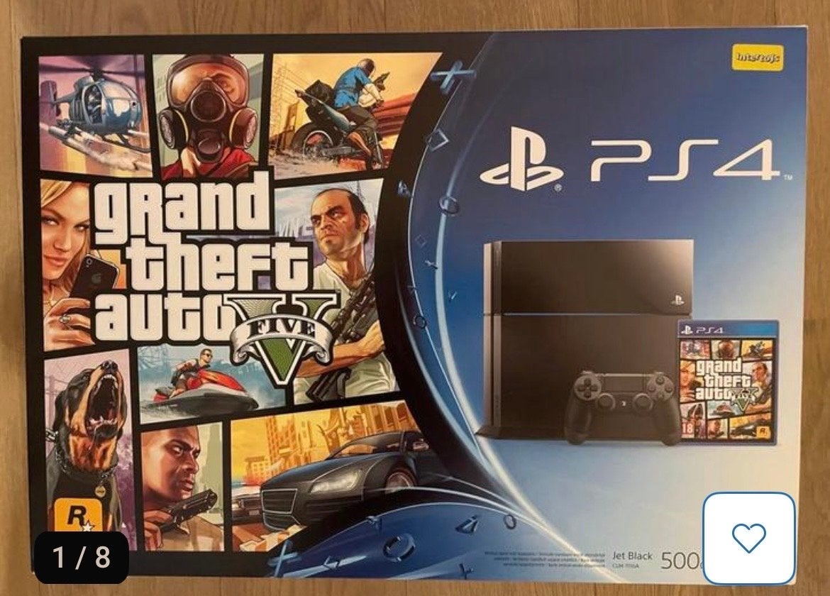 PlayStation 4 (PS4) 500GB met GTA V en 8 extra games, Ophalen of Verzenden, Met 1 controller, Original, 500 GB