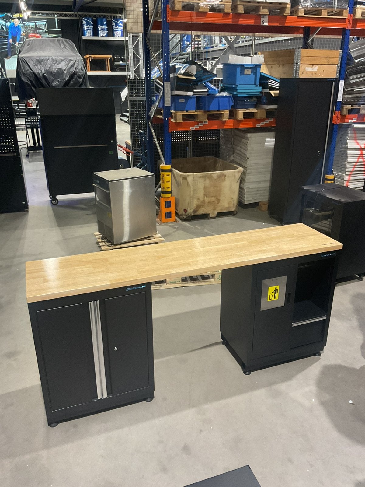 Datona werkbank - werkplaats – eiken blad & opbergruimte, Ophalen, Zo goed als nieuw, 170 cm of meer