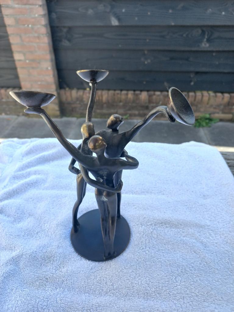 Bronzen sculptuur 'Teamspirit' van Corry Ammerlaan, 20 cm, Ophalen of Verzenden
