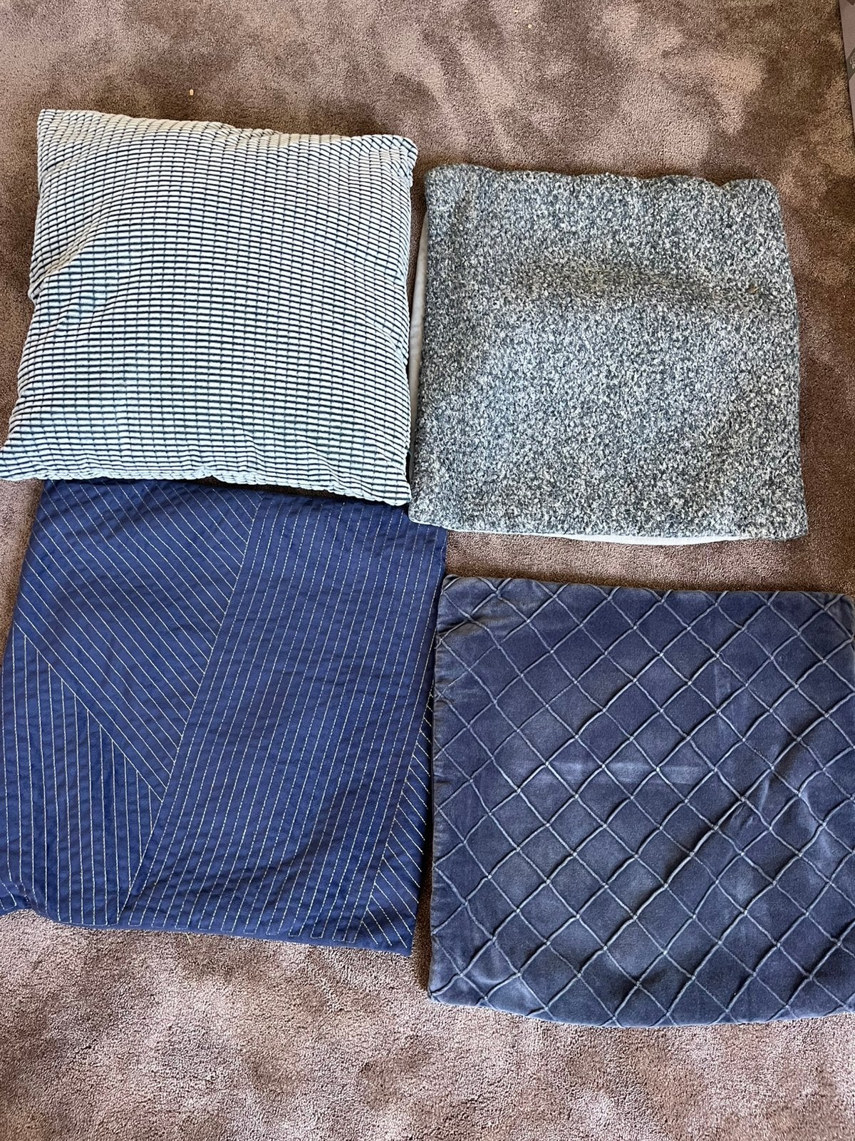 Kussenhoezen blauw, diverse hoezen, kussenslopen 42 x 42 cm, Ophalen, Gebruikt, Blauw, Vierkant