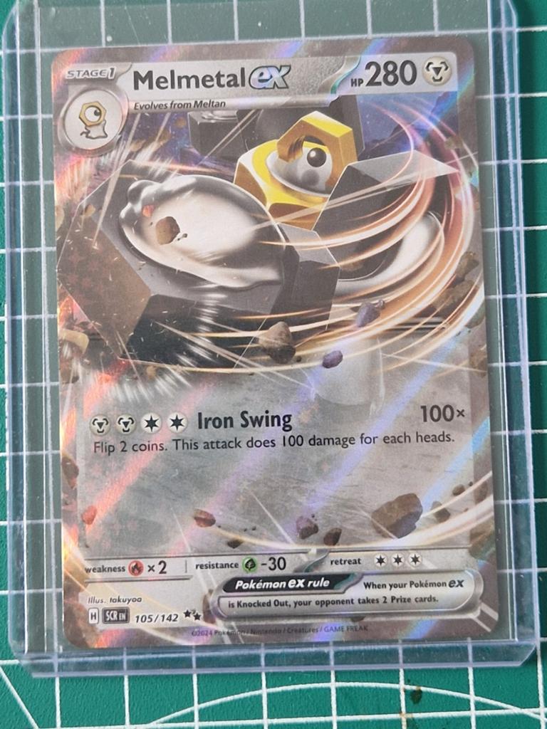 Pokémon kaart, Melmetal EX, #105/142, (SCR), Ophalen of Verzenden, Zo goed als nieuw
