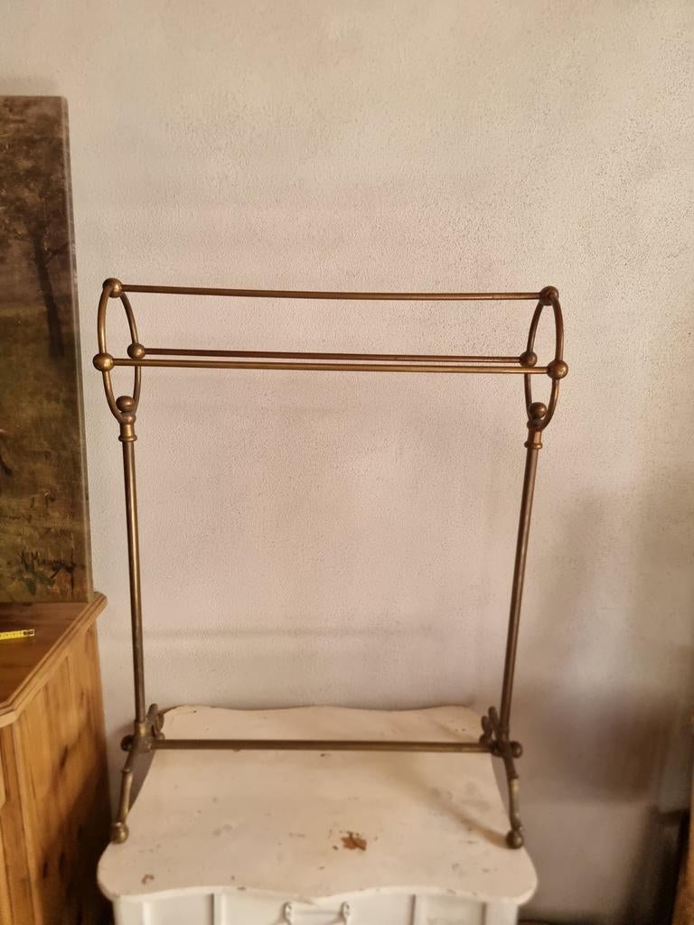 Antiek messing handdoeken badkamer rekje * schapenweide *, Antiek en Kunst, Curiosa en Brocante, Ophalen