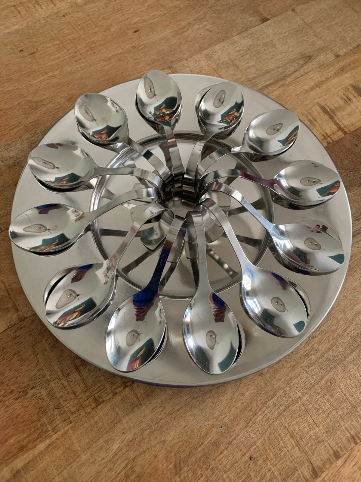 Amuseschaal met 12 lepels - Xenos Home Collection, Ophalen, Overige typen, Zilver, Zo goed als nieuw
