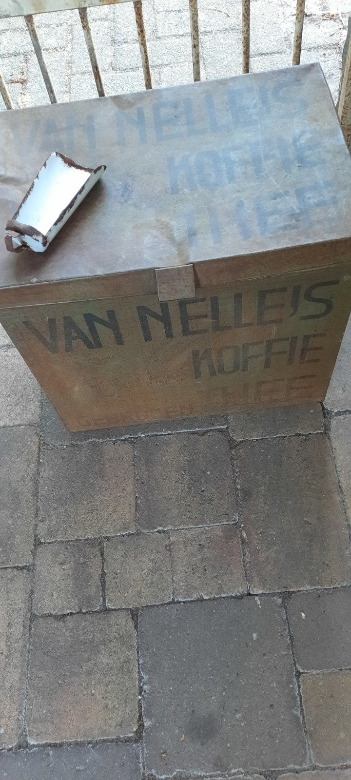 Vintage Van Nelle's Koffie & Thee blik met schepje, Ophalen of Verzenden