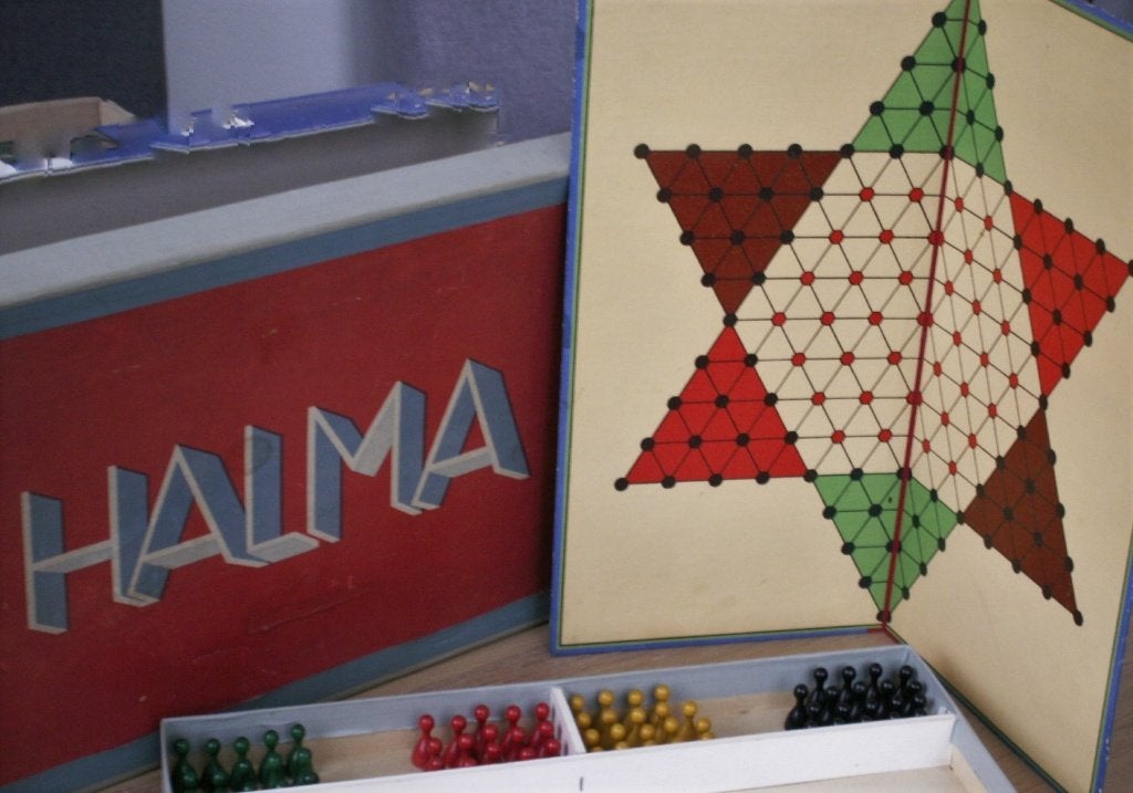 Antiek Halma spel met houten pionnen Spears dertiger jaren, Antiek en Kunst, Ophalen of Verzenden