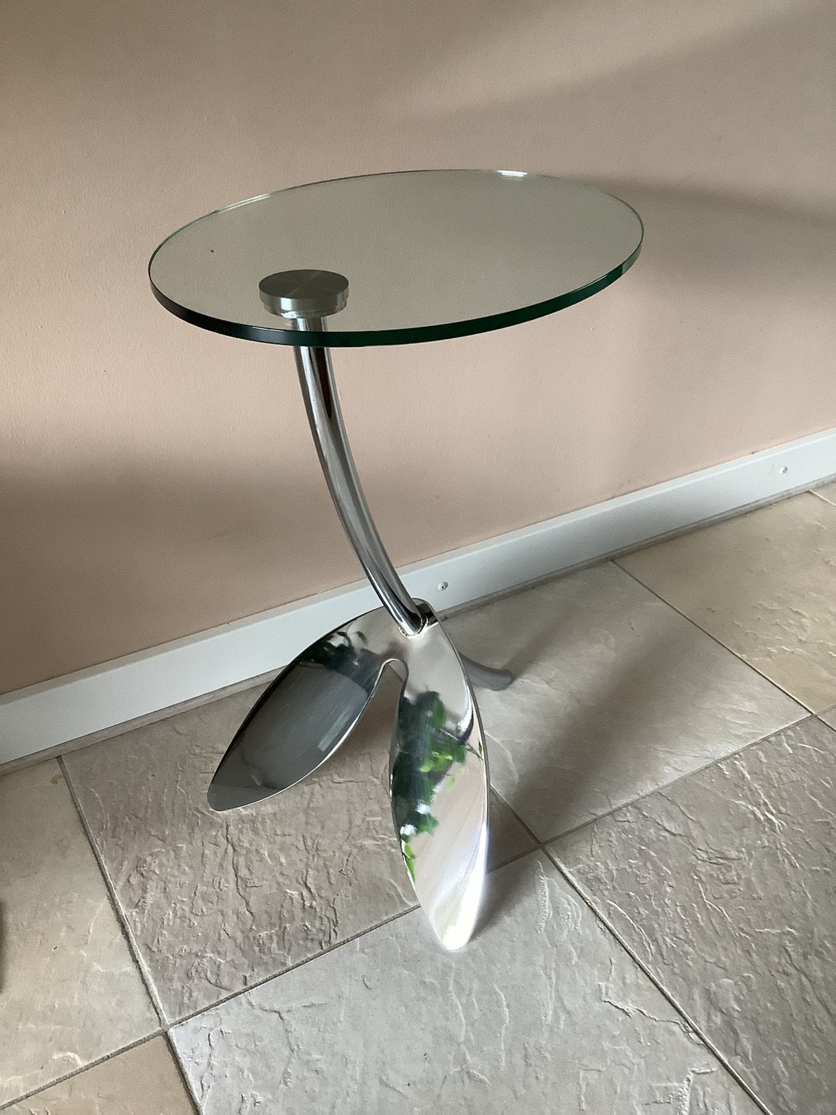 Metaform Papillon design bijzettafel, Ophalen, Zo goed als nieuw, Rond, Minder dan 55 cm