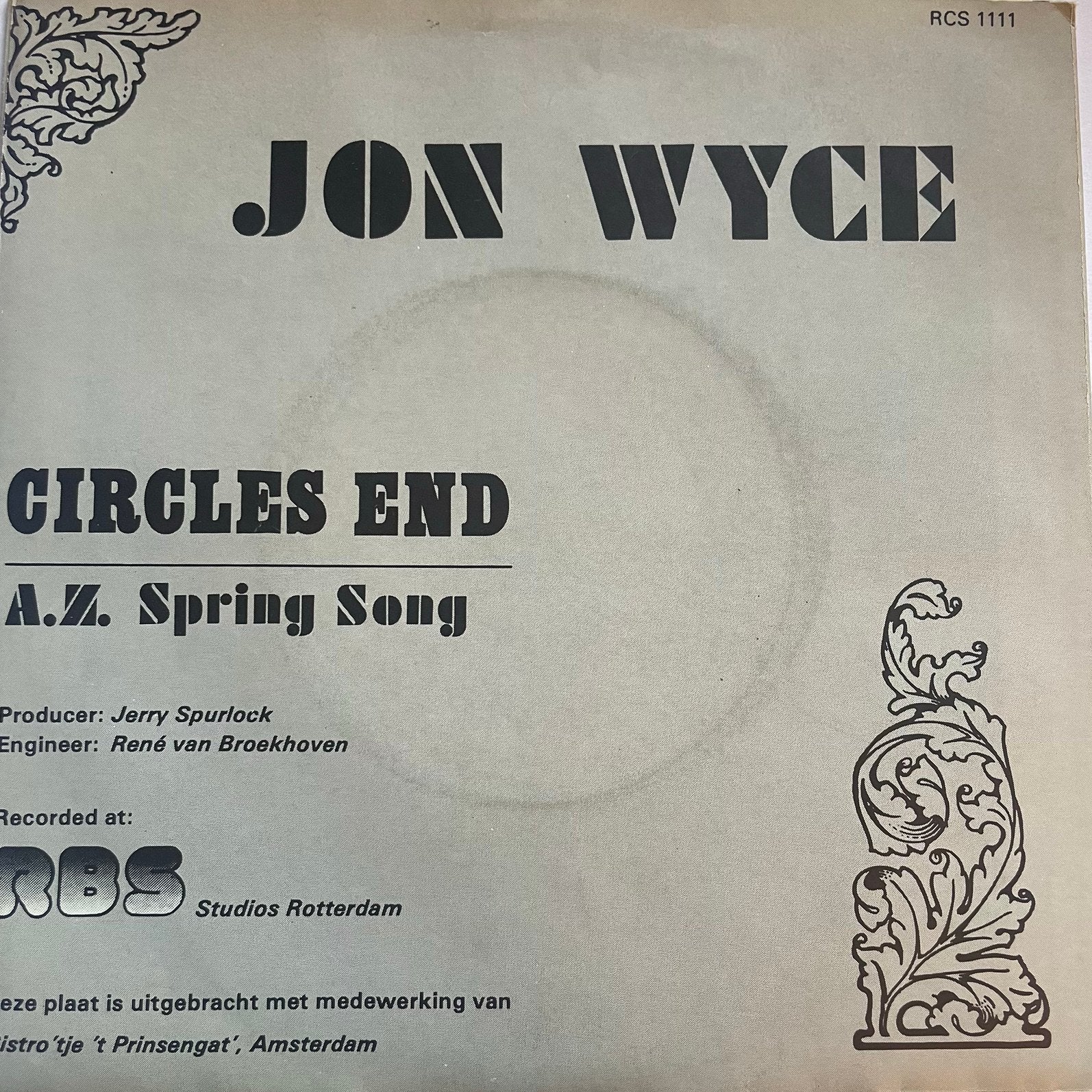 Jon Wyce - Circles end, Ophalen of Verzenden, Zo goed als nieuw, Pop