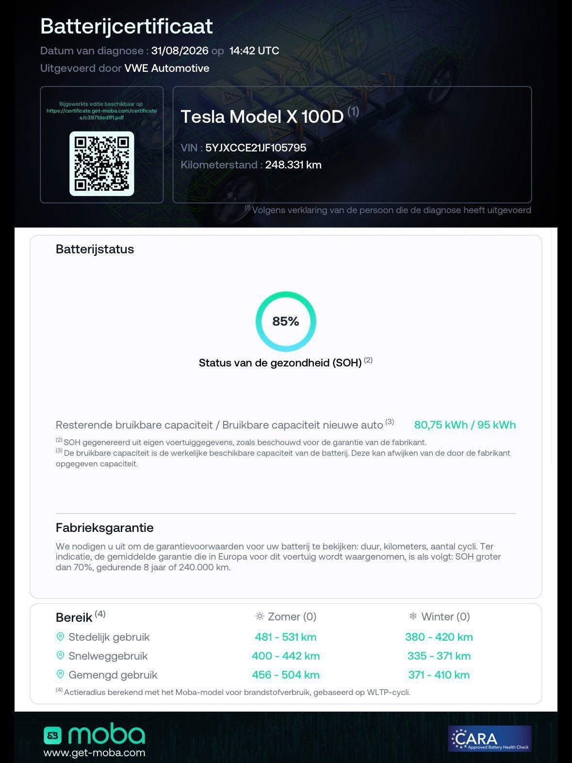 Tesla Model X 100D 7p. SOH 85%|CCS|TREKHAAK, Gebruikt, 7 stoelen, Vierwielaandrijving, 2250 kg