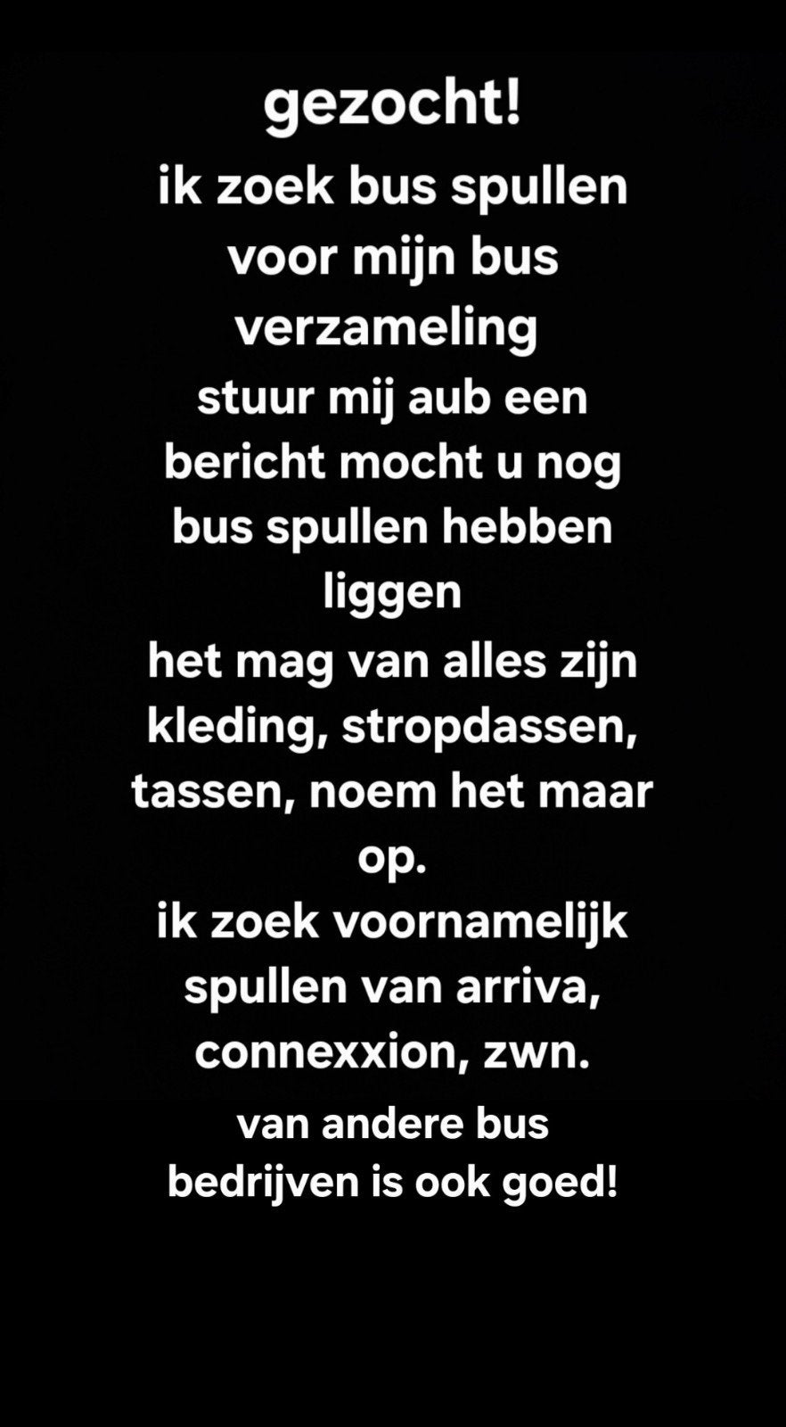 gezocht! ik zoek bus spullen voor mijn bus verzameling, Drie personen of meer, Overige soorten, Arrangement, Overige typen