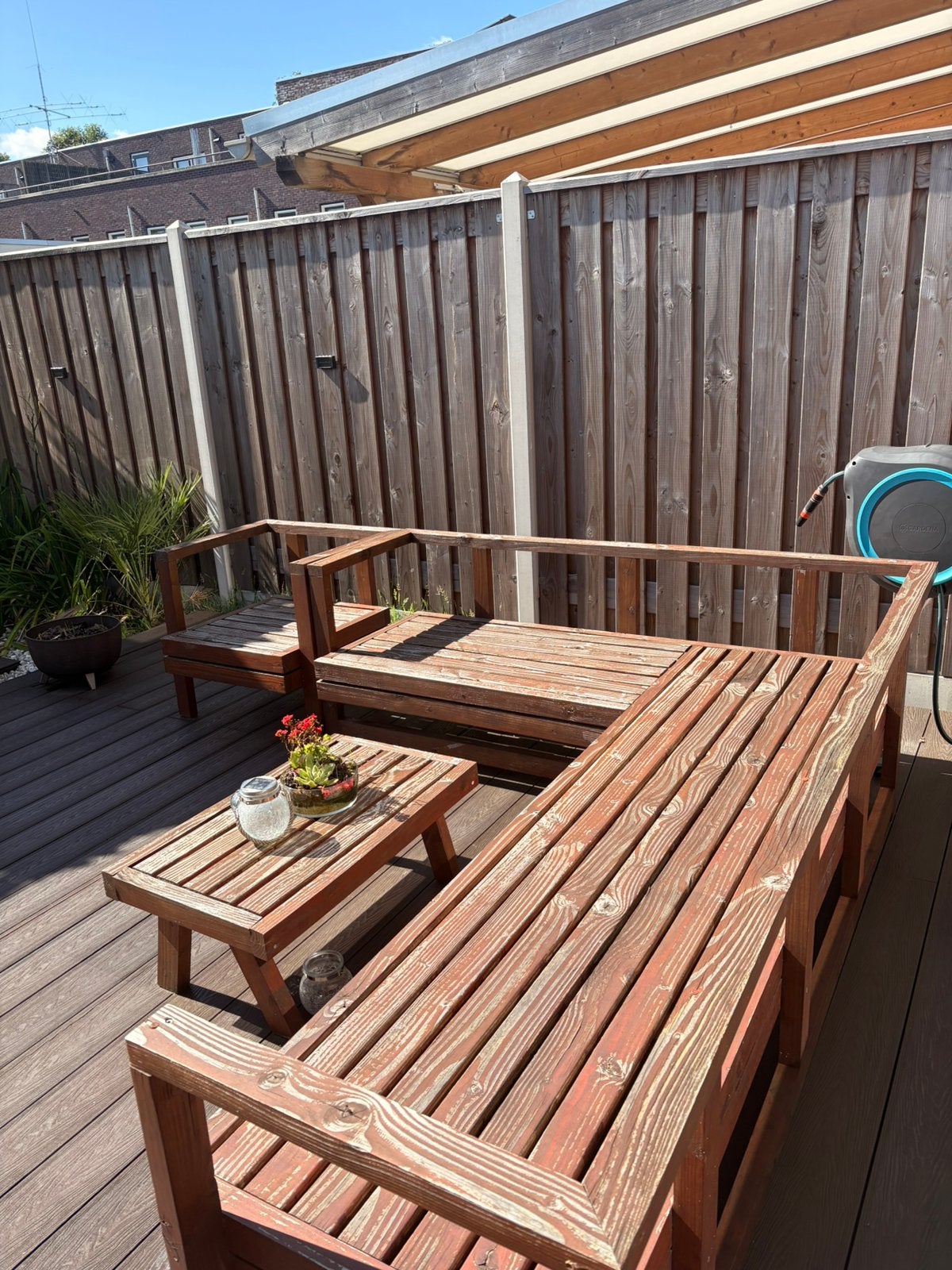 Grote handgemaakte loungeset, Ophalen, Gebruikt